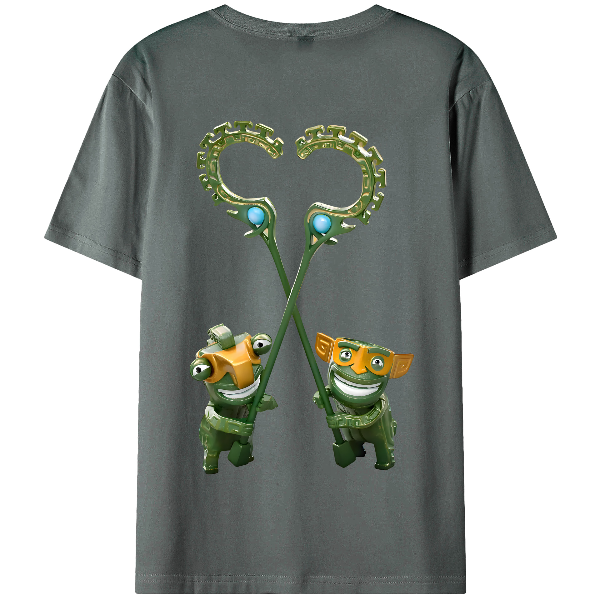 （画像用） Ne Zha 2 ナタ 魔童の大暴れ 綿100％半袖Tシャツ（背面プリント）